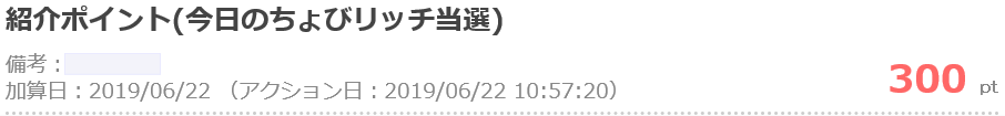 今日のちょびリッチ当選実績