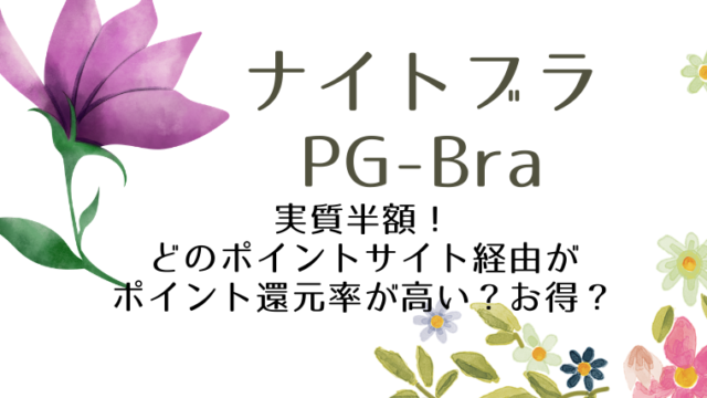 【ナイトブラ PG-Bra】実質半額!どのポイントサイト経由がポイント還元率が高い?お得?