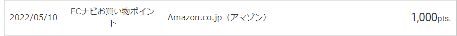 アマゾンポイント還元実績