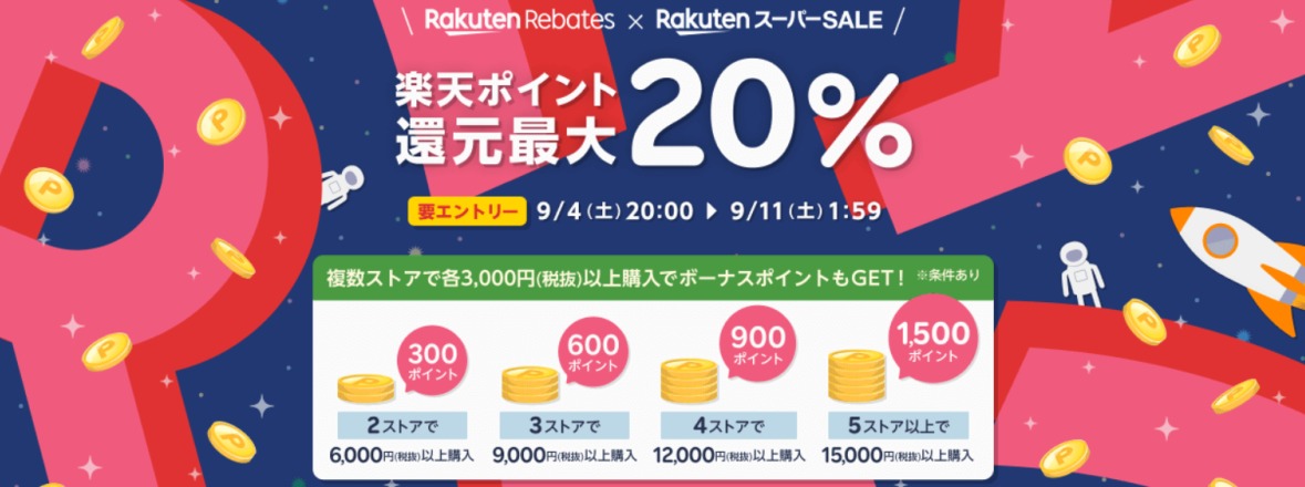 楽天スーパーセール連動でポイントゲット