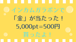 インカムガラポンで金が当たったレビュー